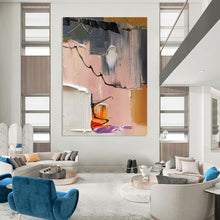 Load image into Gallery viewer, Abstract Pastel &amp; Black Composition – Bold Oil Study DTP270
