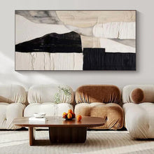 Load image into Gallery viewer, Grand Hand - painted Black &amp; White Textured Collage Art for Contemporary Lounges LargeART0157
