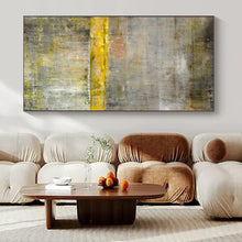 Load image into Gallery viewer, Oversized Hand - painted Gray and Yellow Industrial Charm Acrylic Art for Loft - Style Apartments LargeART0213
