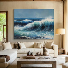 Load image into Gallery viewer, Dynamic Blue - Wave Abstract Painting for Nautical Living Room &amp; Adventure - Themed Office DKH324
