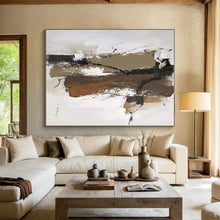 Load image into Gallery viewer, Large - Scale Earth - Toned Textured Abstract Painting - Ideal for Rustic Living Room &amp; Art Gallery Display LargeART0794
