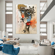 Load image into Gallery viewer, “Abstract Face Doodle” - Expressive Figurative Art on Canvas DKH1621
