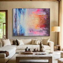 Load image into Gallery viewer, Hand - painted Extensive Dreamy Coastal Sunset Abstract Acrylic Art for Relaxing Family Rooms LargeART0058
