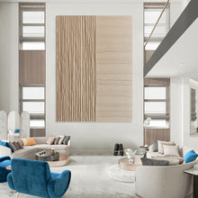 Load image into Gallery viewer, “Beige Textured Stripes” - Minimalist Abstract Art on Canvas DKH1478
