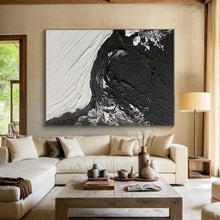 Load image into Gallery viewer, Custom Large Black - White Textured Contrast - Perfect for Modern Art Gallery &amp; Industrial - Chic Office LargeART0735
