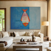 Load image into Gallery viewer, Colorful Collage Fish Art for Nautical Nursery &amp; Coastal Kitchen LargeART0876
