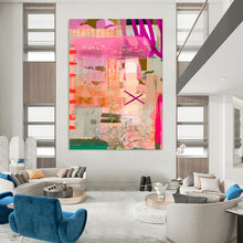 Load image into Gallery viewer, Pink - Toned Abstract Collage Art, Ideal for Girly Bedroom &amp; Fashion Boutique LargeART1816
