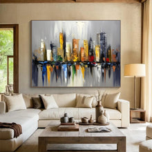 Load image into Gallery viewer, Colorful Abstract Cityscape Abstract acrylic painting DLZ067
