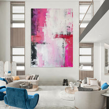 Load image into Gallery viewer, “Pink and White Abstract Splash” – Vibrant Abstract with Bold Pink and White DTP114
