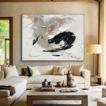 Load image into Gallery viewer, Minimalist Abstract Painting with Gray, Black, and White for Contemporary Studio &amp; Calm Bedroom DKH312
