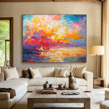 Load image into Gallery viewer, Colorful Abstract Sunset Landscape Painting On Canvas DKH409
