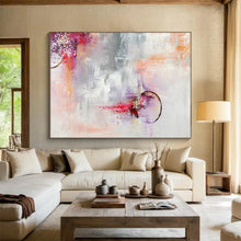 Load image into Gallery viewer, Hand - painted Extensive Soft - Hued Abstract Moonlit Scene Acrylic Art for Romantic Bedrooms LargeART0038
