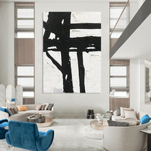 Load image into Gallery viewer, “Graphic Black and White Abstract with Thick Strokes” – Bold Abstract Making a Strong Visual Statement DTP148
