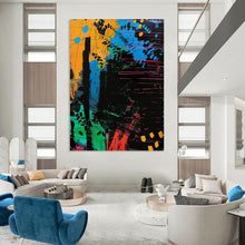 Load image into Gallery viewer, “Color - Splashed Abstract Composition” – Energetic Abstract Painting with Dynamic Brushstrokes DTP096
