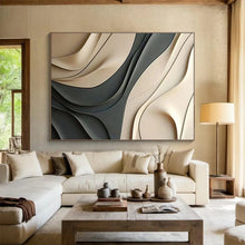 Load image into Gallery viewer, 3D Curved Forms Abstract Painting (Neutral Tones) DKH523
