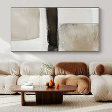 Load image into Gallery viewer, White, Black &amp; Gold Textured Abstract, Perfect for Industrial - Chic Loft &amp; Modern Art Gallery LargeART1478

