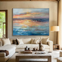 Load image into Gallery viewer, Dreamy Sunset Sea Abstract Painting for Coastal Cottage &amp; Relaxing Balcony DKH119
