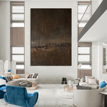 Load image into Gallery viewer, “Rustic Vein” – Brown &amp; Gray Textured Abstract Acrylic with Cracked Layers DTP057
