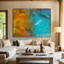 Load image into Gallery viewer, Hand - painted Large - sized Vibrant Color Field Abstract Acrylic Art for Lively Lounges LargeART0059
