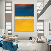 Load image into Gallery viewer, Blue, Yellow &amp; Red Color - Blocked Abstract, Suited for Bold Entryway &amp; Modern Kitchen LargeART1945
