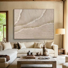 Load image into Gallery viewer, Textured Beige Abstract Art for Rustic Bedroom &amp; Cozy Reading Nook DKH095
