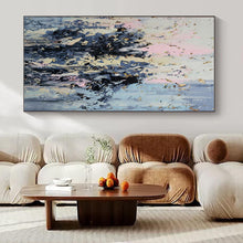 Load image into Gallery viewer, Pink, Blue &amp; Gray Abstract Painting - Ideal for Modern Living Room &amp; Art Gallery Spaces LargeART1404
