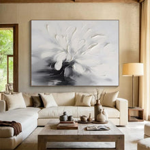 Load image into Gallery viewer, Custom Large Textured White Flower Art - Perfect for Romantic Bedroom &amp; Elegant Spa LargeART0767

