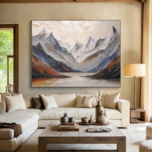 Load image into Gallery viewer, Textured Mountain - Lake Abstract Painting On Canvas DKH456
