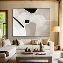 Load image into Gallery viewer, White - Black Geometric Shapes Acrylic Art - Suited for Scandinavian - style Home &amp; Artistic Bedroom LargeART0559
