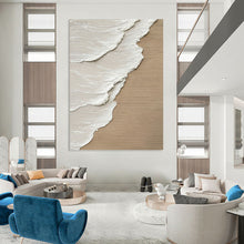 Load image into Gallery viewer, “Beige &amp; White Textured Abstraction” - Minimalist Plaster - like Art on Canvas DKH1476
