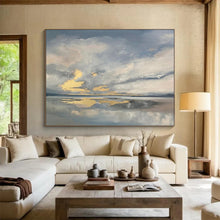 Load image into Gallery viewer, “Cloudy Sky Reflection” - Impressionistic Abstract Acrylic, Suits Modern Dining Room and Art Gallery DLZ253
