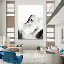 Load image into Gallery viewer, Ink Wash Mountains – Black and White Traditional - Inspired Abstract DTP207
