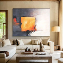 Load image into Gallery viewer, Orange and Gray Abstract Block Acrylic Art - Perfect for Modernist Loft &amp; Creative Conference Room LargeART0591
