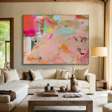 Load image into Gallery viewer, Soft Pink Mixed - Media Abstract Art for Feminine Boutique &amp; Gallery Pop - Up DKH079
