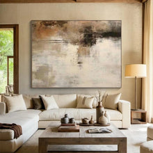Load image into Gallery viewer, Large - Scale Hand - painted Earth - Toned Abstract Blur Acrylic Art for Bohemian - Inspired Bedrooms LargeART0249
