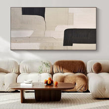 Load image into Gallery viewer, Grand Hand - painted Black &amp; White Geometric Layered Acrylic Art for Contemporary Lounges LargeART0148
