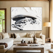 Load image into Gallery viewer, Oversized Hand - painted Monochrome Textured Strokes Acrylic Art for Industrial - Chic Hallways LargeART0242
