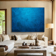 Load image into Gallery viewer, Textured Blue Abstract Painting on Canvas - “Ocean’s Whisper” DKH616

