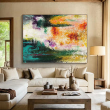 Load image into Gallery viewer, Hand - painted Extensive Vibrant Abstract Forest Scene Acrylic Art for Nature - Inspired Living Rooms LargeART0008
