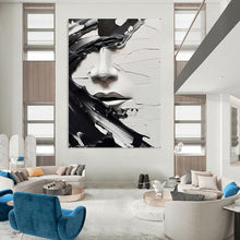 Load image into Gallery viewer, Monochrome Impasto Abstract Art, Perfect for Modern Gallery Wall &amp; Dramatic Study LargeART2134
