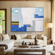 Load image into Gallery viewer, Geometric Abstract Painting on Canvas: Color - Blocked Cityscape DKH571
