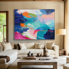Load image into Gallery viewer, Bold Color Clash Abstract Canvas Painting DKH489
