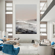 Load image into Gallery viewer, “Frosted Horizons” - Muted grays, whites, soft pinks for a wintry landscape DTP162
