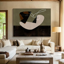 Load image into Gallery viewer, Geometric Abstract Painting On Canvas with Minimalist Shapes DKH362
