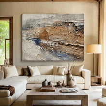 Load image into Gallery viewer, Earth - Toned Textured Abstract Art for Rustic Home Office &amp; Art Gallery Pop - Up DKH084
