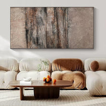 Load image into Gallery viewer, Hand - painted Extensive Brown - Gray Textured Stripes Acrylic Art for Industrial - Style Lounges LargeART0118
