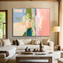 Load image into Gallery viewer, Pastel Landscape Abstract Art – Great for Coastal Living Room &amp; Whimsical Café Nook LargeART0706

