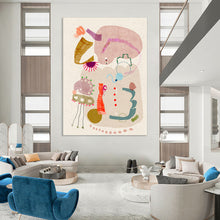 Load image into Gallery viewer, Playful Colorful Shape Abstract Painting, Ideal for Creative Kids’ Room &amp; Whimsical Office LargeART1845
