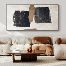 Load image into Gallery viewer, Black &amp; Brown Collage Abstract Canvas Painting, Perfect for Industrial Loft &amp; Modern Gallery LargeART1145
