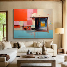 Load image into Gallery viewer, Abstract Interior with Geometric Shapes Painting on Canvas - “Modern Spaces” DKH640
